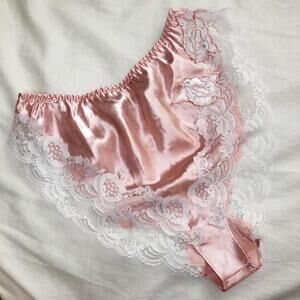 Vintage 90s Victoria Secret Hi Cut Pink Floral Lace Flutter Tap Shorts